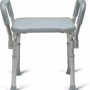 Medline Backless Shower Chair with Arms - 350 lb. capacity, Bench, Stool, Seat for Elderly, Seniors Independent Adult and Disabled Adults