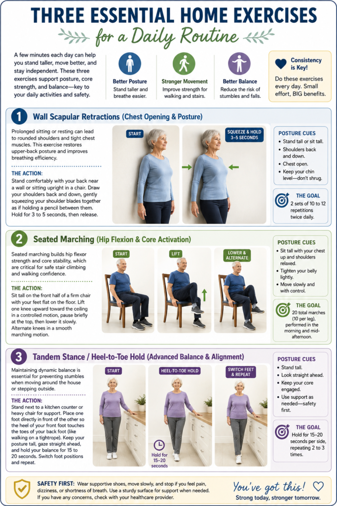 Three Essential Home Exercises for a Daily Routine